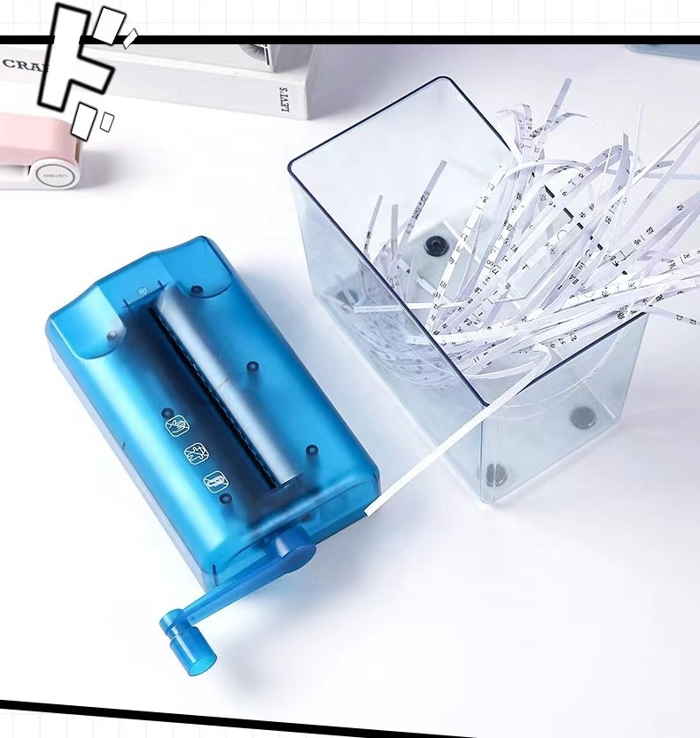 Manual Shredder paper cutter machine Mini portable shredder for secret papers and receipts