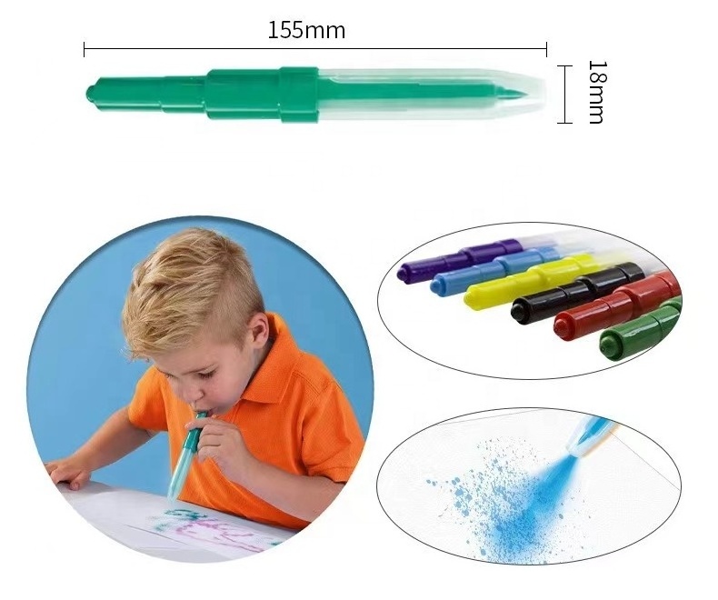 Multiple colors magic spraying watercolor air brush blow pen