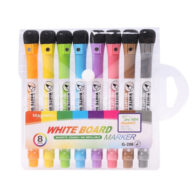 Gxin Muti-color dry erase magnetic whiteboard marker pen set with eraser