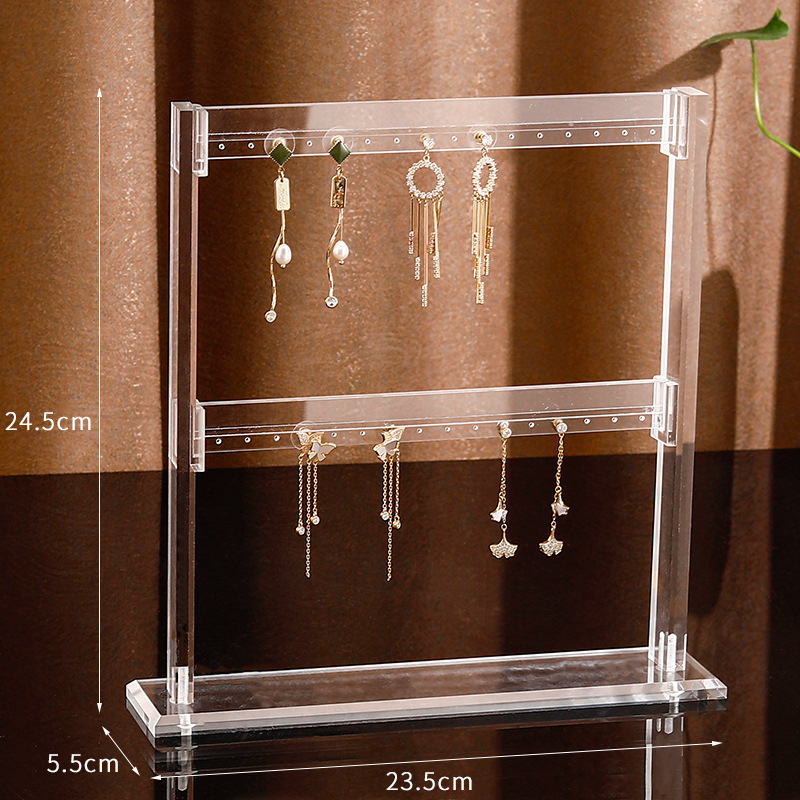 Solid Acrylic Jewelry Display Tower Support Vertical Frame Transparent Bracelet Display Rack