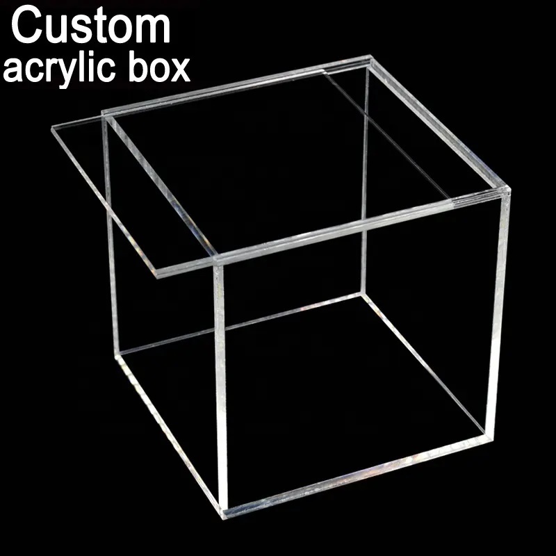 Custom Acrylic Box Clear Acrylic Display Case 5side Box With Lid/sliding Lid Or Base Plexiglass Acrylic Box Cube For Food Rose