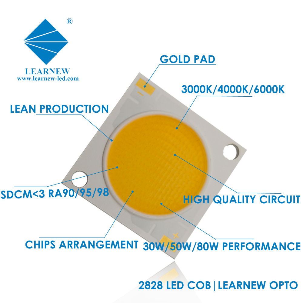 Free Samples 2828 1414 1919 4046 3838 High Power 5w 10w 30w 50w 100w 200w 36v White Full Spectrum SMD COB LED CHIP