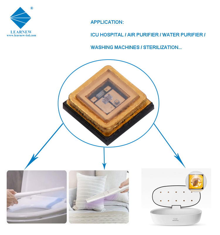 Free sample High Optical Power 365nm 385nm 395nm 405nm UVA LED CHIP 3535 6868 ir led 3W 5W 10W smd led chip uv for UV curing