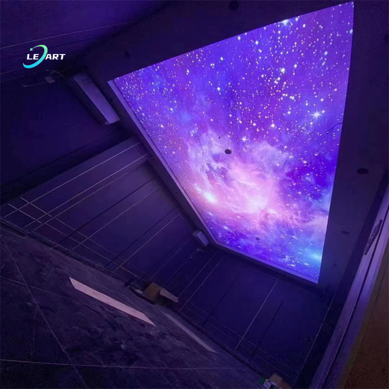 HOME DECOR WALL Decorative LED Fiber Optic Star false Stretch ceiling film tiles for commercial Dubai shop