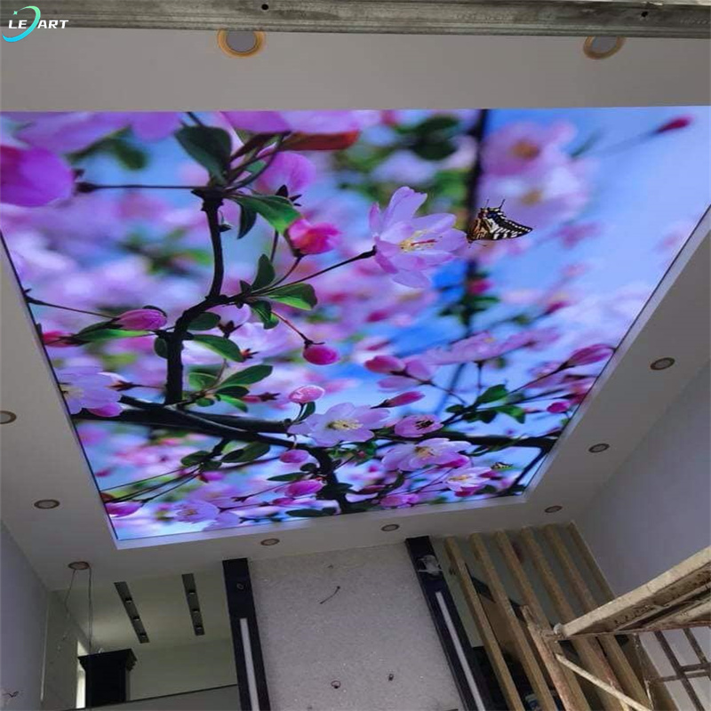 LeArt Drawing Room Decorative Items Wallpaper Ceiling Decor 3d Graphic Flowers Plafon Pvc Ceiling Panels