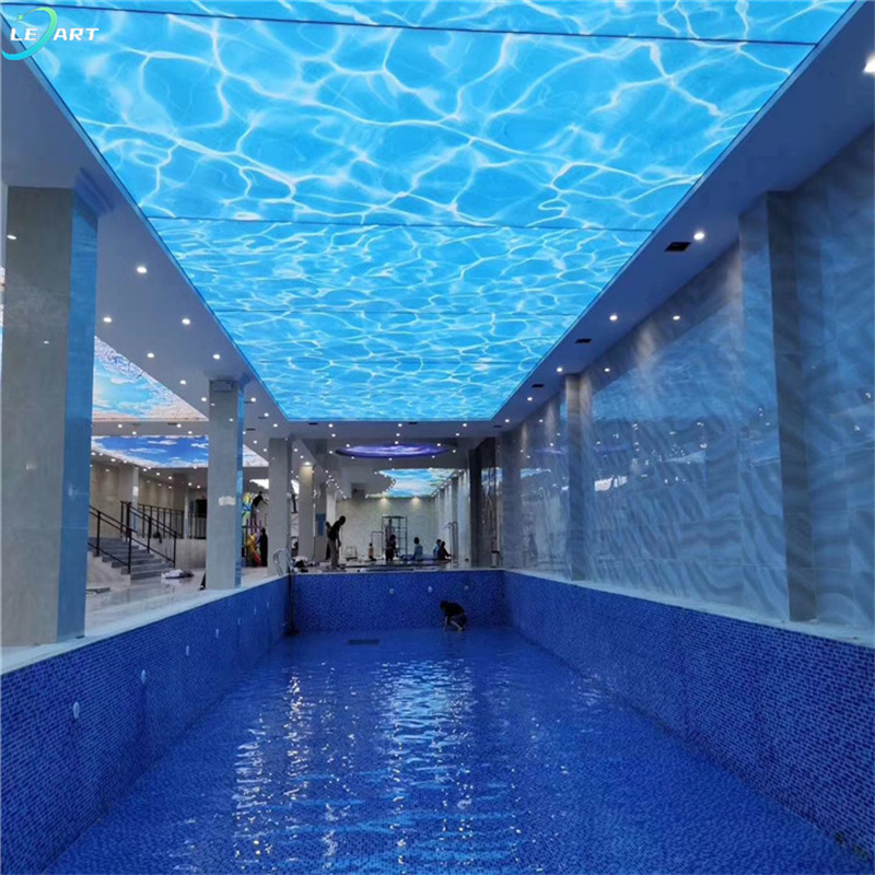 15-year warranty Spa waterproof fashion pvc shower wall panels Suspended Stretch Ceiling for swimming pools