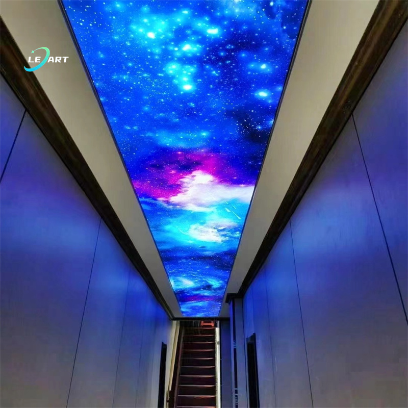 CE approved lightweight finishing pvc panel stretch building material Night sky stretch ceiling for household