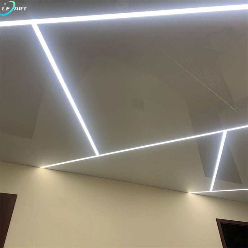 LeArt Somke Proof High Gloss Lamination Stretch Ceilings Reflective Suspended Pvc Ceiling Panel for Kitchen