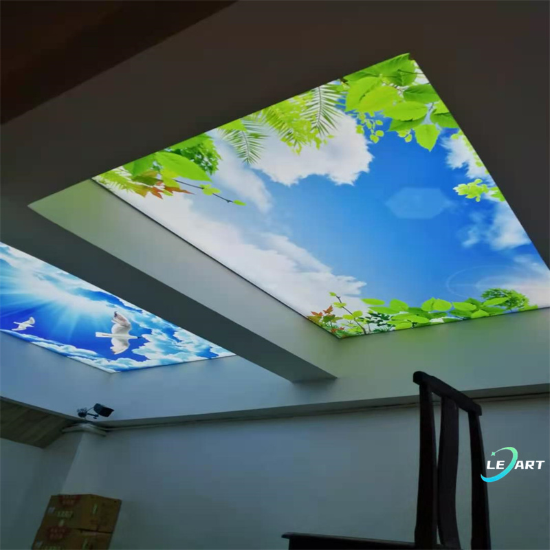 Plastic Roofing Material Uv Print 3d Infinity Stretch Ceiling wall panel for house interior and exterior