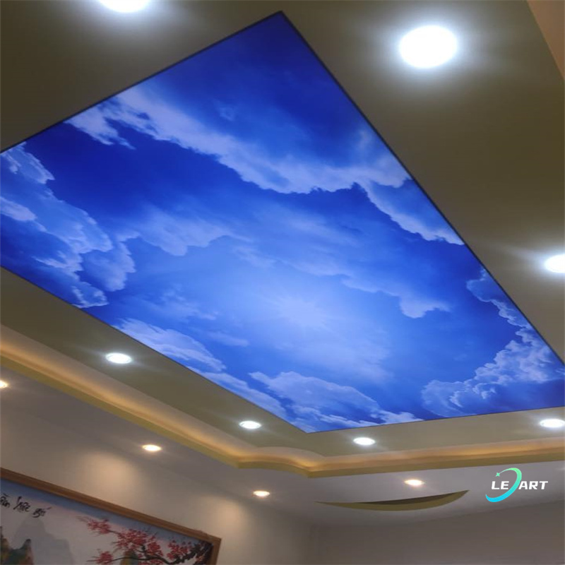 New Design Recessed Office Ceiling Aluminium Square Led Light Cloud Stretch Ceiling Design Frame Flat Panel