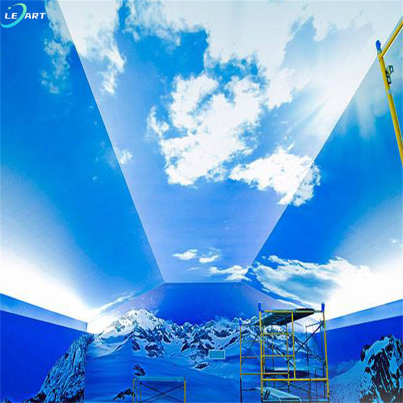 Led Wallpaper 3d Roof Uv Print Stretch Ceiling Film Luminescent Star Sky Design for Hotel Suspended Ceiling