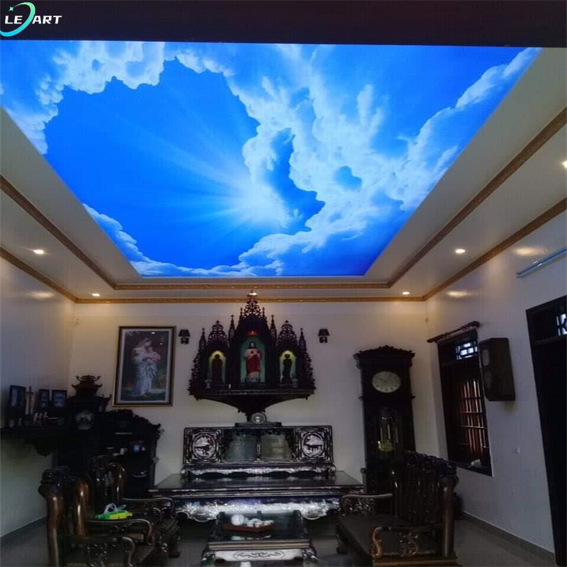 Ghana fireproof pop ceiling tile flower blue sky ceiling design for jewelry showroom