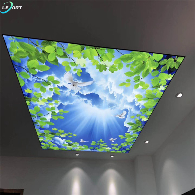 building construction Lightweight Pvc Uv Print Film 3d ceiling panel for Plafond Lights Suspended Ceiling tiles