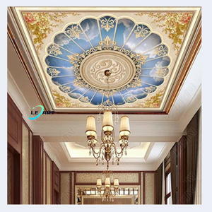 interior decorations LED light decorative film 3d Infinity UV printed Pvc Stretch Ceiling for house decor