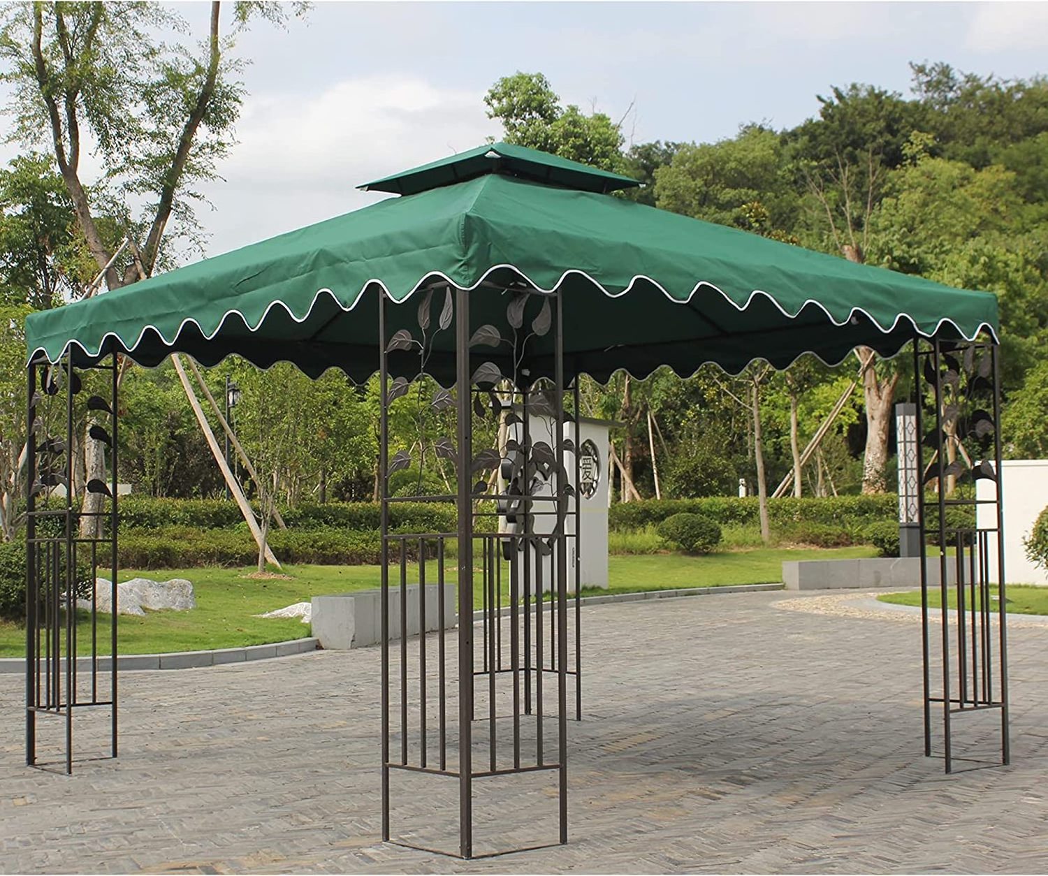 Gazebo Canopy Top Replacement 10x10 Canopy Cover 2 Tier Trade Show Tent