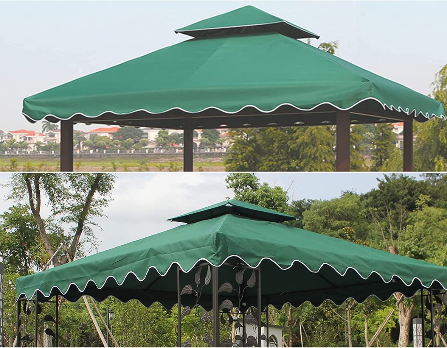 Gazebo Canopy Top Replacement 10x10 Canopy Cover 2 Tier Trade Show Tent