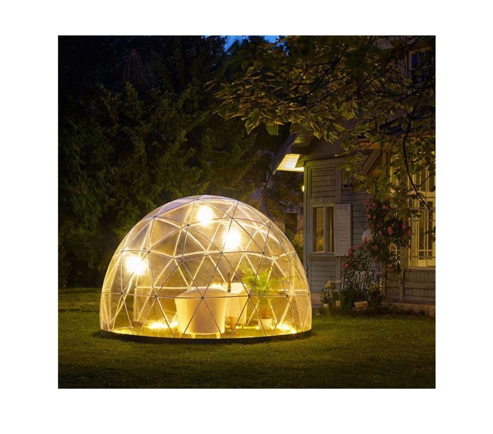 Luxury camping geodesic dome transparent greenhouse igloo tent