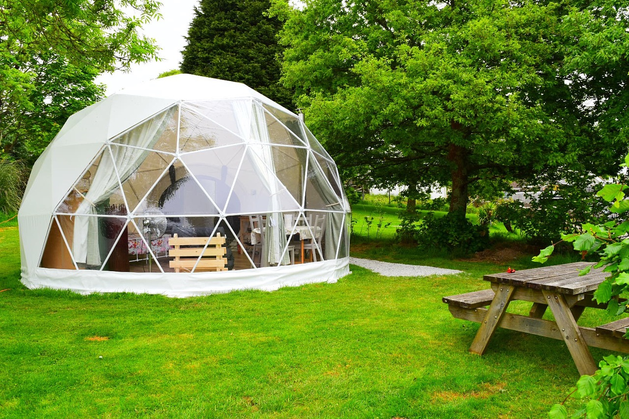 Luxury Roof Pvc Heated Eco Prefab Transparent Geodesic Dome Hotel glamping tent House Desert round dome tent For camping