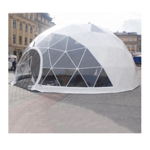 Factory Supplier Soundproof Large Party Aluminum Event Geodesic Dome Tent with Half Transparent PVC for Outdoor