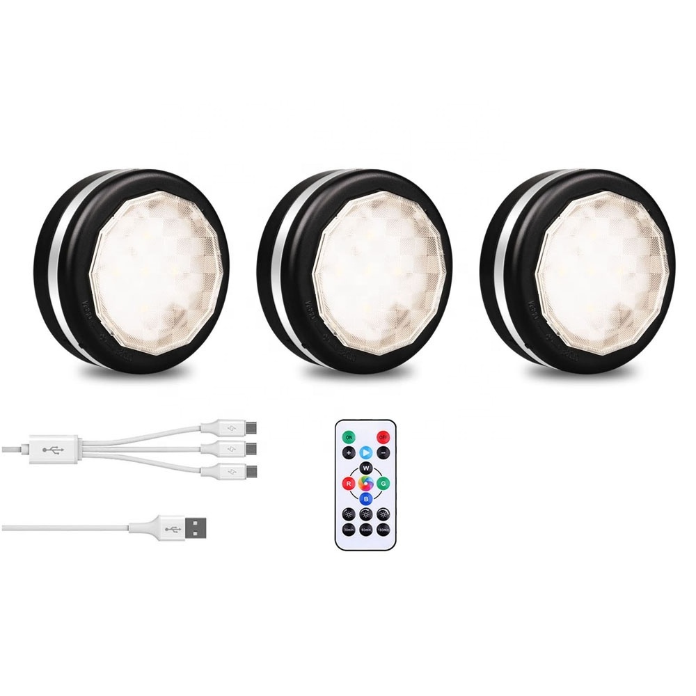 Hot Selling Energy-Saving Remote Control Circular Dimming Function Small Night Light With RGB Battery ABS Body Led Wall Light