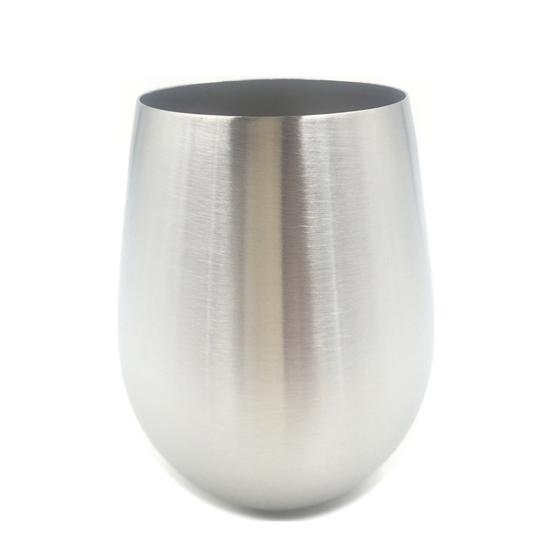 Cut and fasion Design Stemless Stainless Steel Wine Goblet Glass Sliver Wine Glasses BPA Free