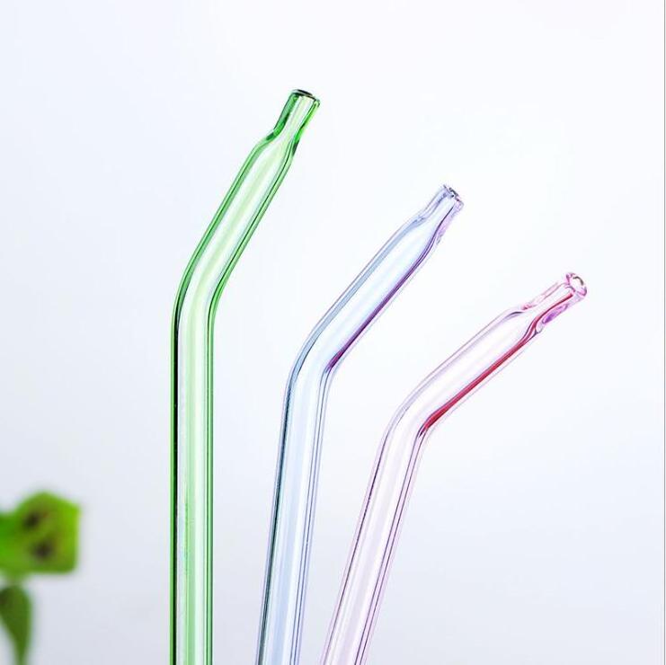 Leatchliving flat mouth bent glass straw