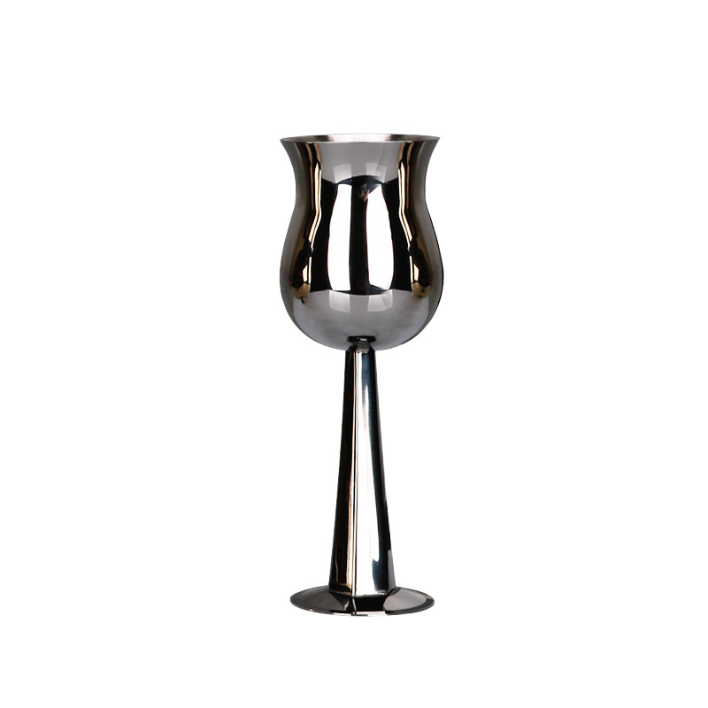 Wholesale Wine Glasses Metal Wine Glass Goblet Custom Stainless Steel Flutes Goblets