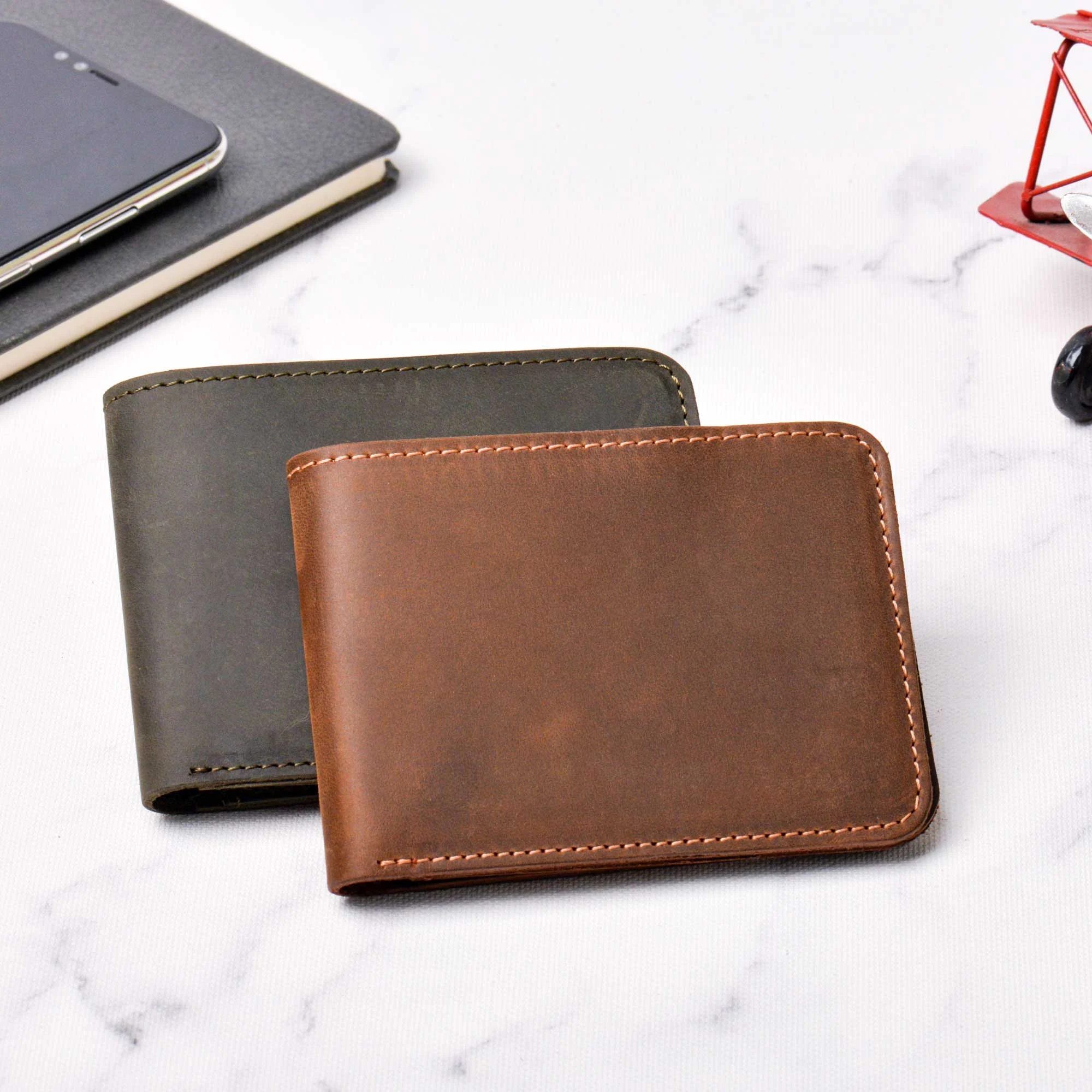 New Product Crazy Horse Leather Genuine Wallet Men's Business Wallet Leather Coin Purse