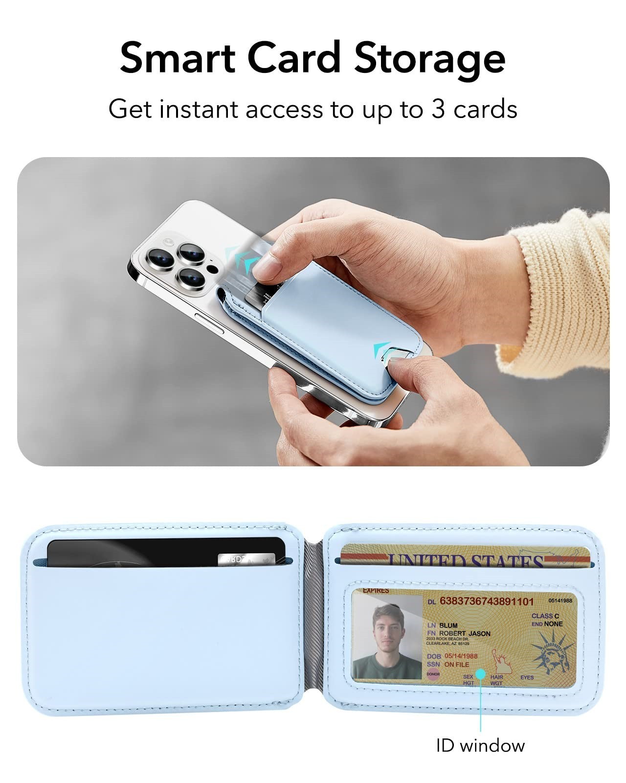 Minimalist Cell Phone Wallet Detachable Movable Magnetic Slim Phone Card Holder Magnetic Card Wallet Magnetic card holder