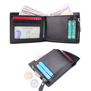 Luxury RFID Blocking Wallet For Men Leather Genuine  With Zipper Coin Pocket Credit Card Holder  billetera de hombre baellery