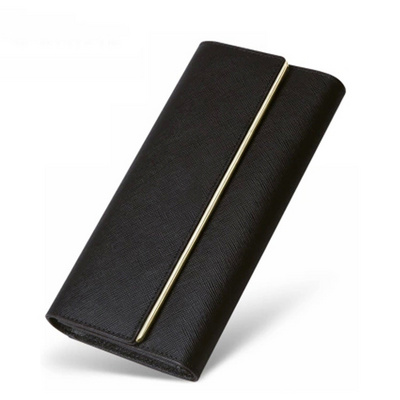 Ladies Wallet  Design Latest Clutch Genuine leather Ladies Purse Metal Frame Trifold Women Wallet