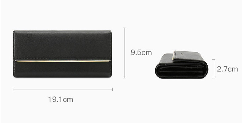 Ladies Wallet  Design Latest Clutch Genuine leather Ladies Purse Metal Frame Trifold Women Wallet