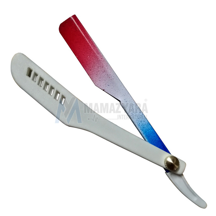 New Stylish Stainless Steel Replaceable Blade Swing Lock Barber Straight Razor With Box Plastic Handle Razor Knife