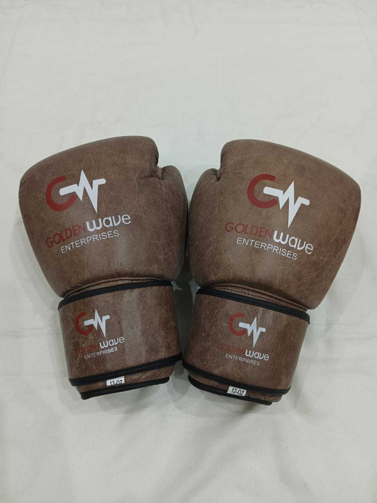 New high quality genuine leather goldenwave winning training sparing gym bag hot selling boxing gloves