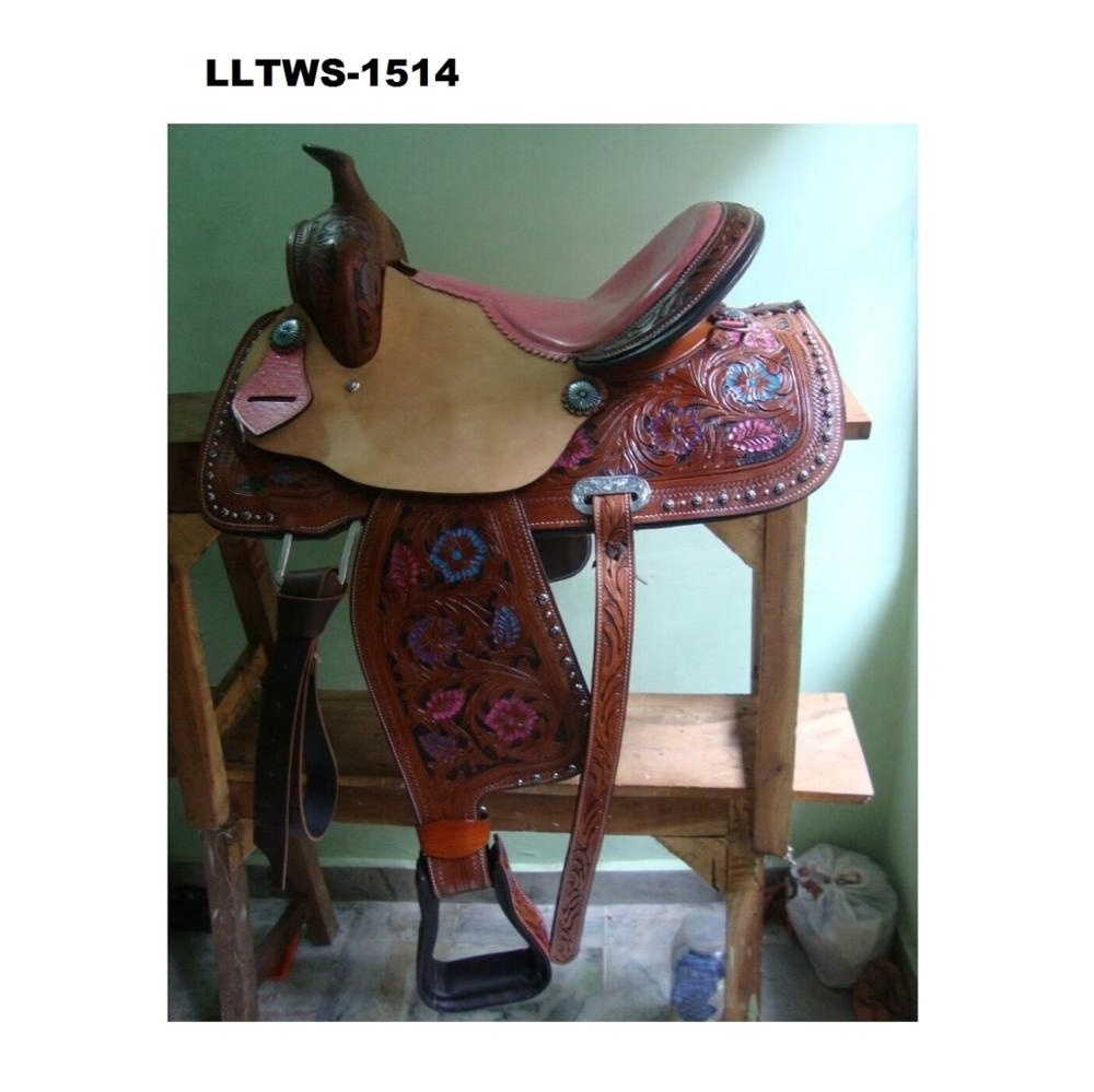 Genuine Leather Western Horse Riding Saddle