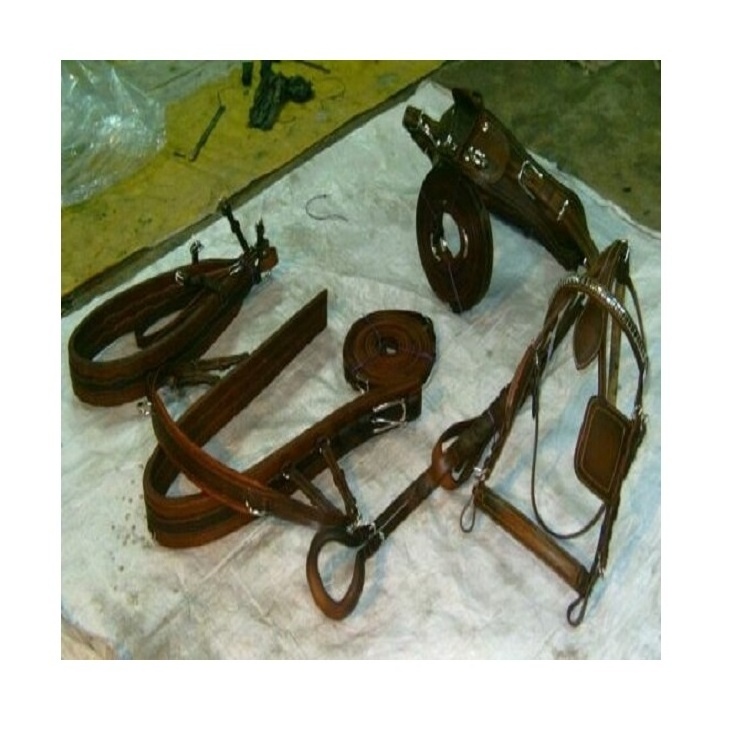 Premium Black Drum Dyed Leather Horse Harness Set Suppliers Horse Saddle Racing & Riding