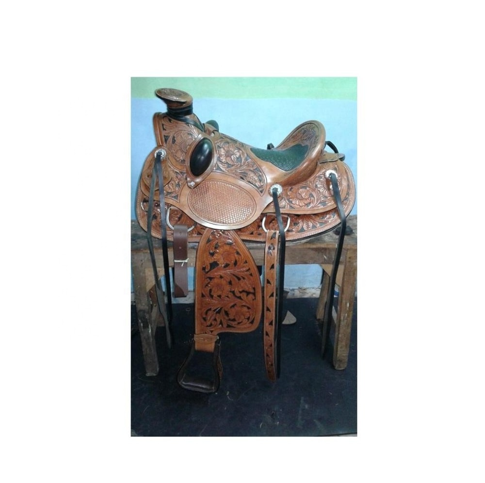 Genuine Leather Western Horse Riding Saddle