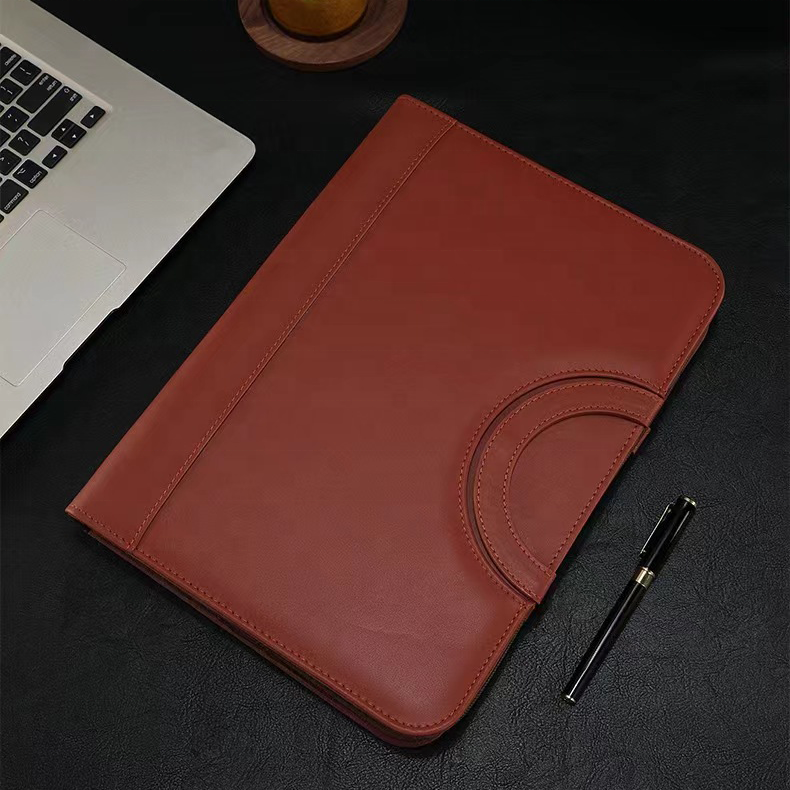 pu leather A4 portable multifunctional business zipper file bag office storage portfolio folders