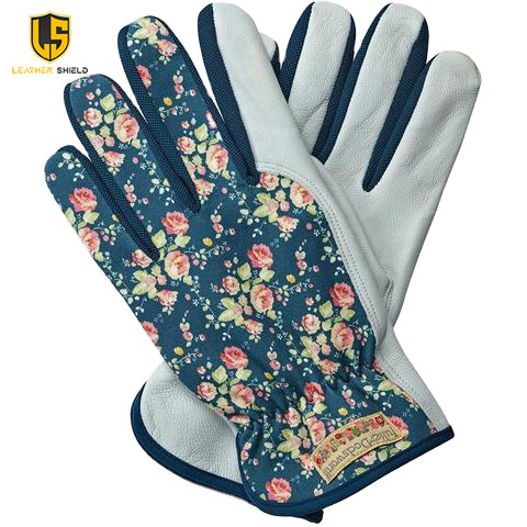 New Arrived High Performance beautiful Printed cut proof Gardening Gloves by Leather Shield