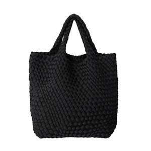 2023 designer customized diving cloth woven neoprene mother-daughter bag waterproof handbag beach woven handmade handbag