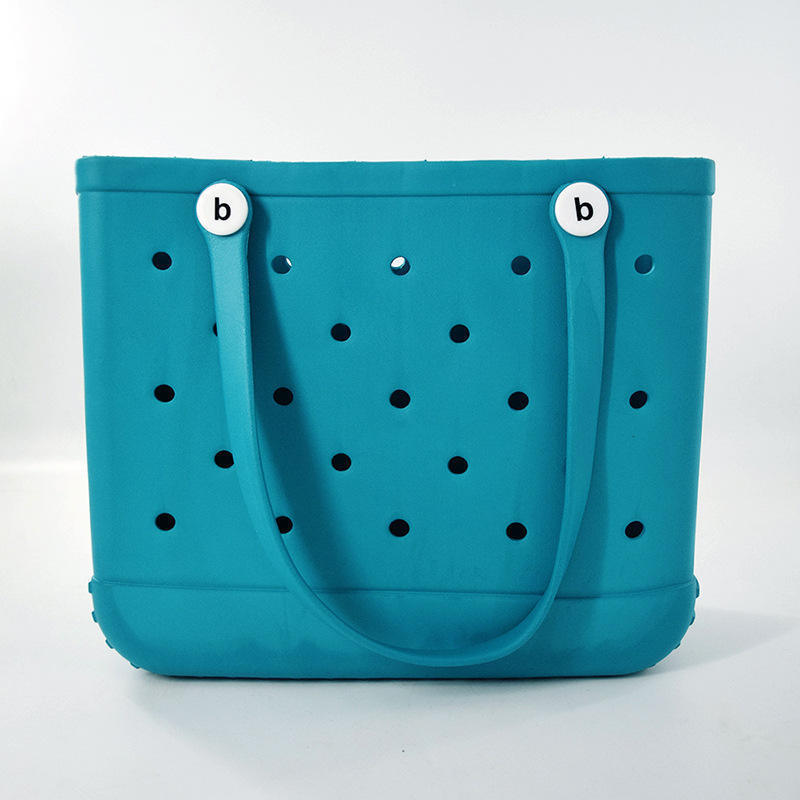 Custom Holes Summer Handbag Rubber Totes PVC Fashion Large Capacity EVA Plastic Bog Beach Silicone Bag