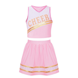 light pink color women cheerleading uniform Custom Printing Sportswear Youth And Adult women sportswear cheerleading uniform