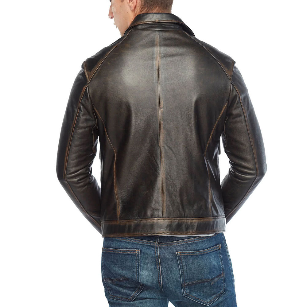 Streetwear Male Men Leather Jacket For Biker 2024 New Stylish OEM Service Men Leather Jackets For Sale