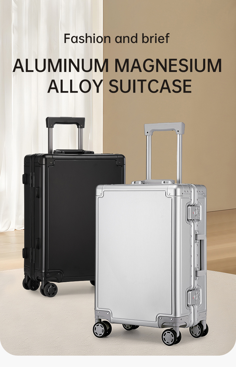 Aluminium Metal Suitcase High Quality Spinner Wheels Suitcase aluminium travel luggage cobimation cabin suitcase