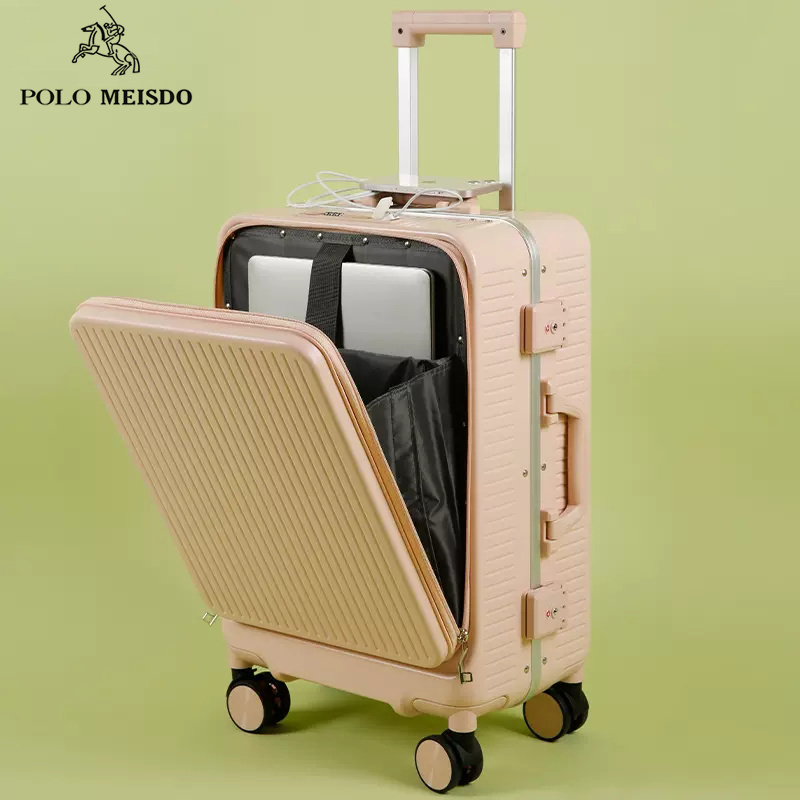 Leaves king trolley travel luggage New front opening Luggage Suitcase  PC Spinner Trolley luggage wheels with laptop