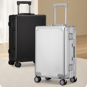 Aluminum Vintage Rolling Suitcases Wheel Luggages Travel Bags Smart Trolley boarding Luggage