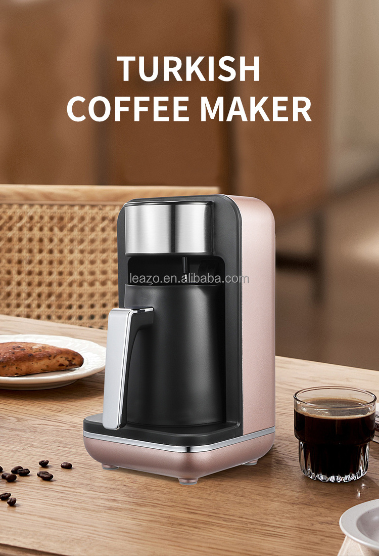 Leazo Customized 250ML Stainless Steel Coffee Maker Self Serve Cafetera Electric Turkish Coffee Maker Machine