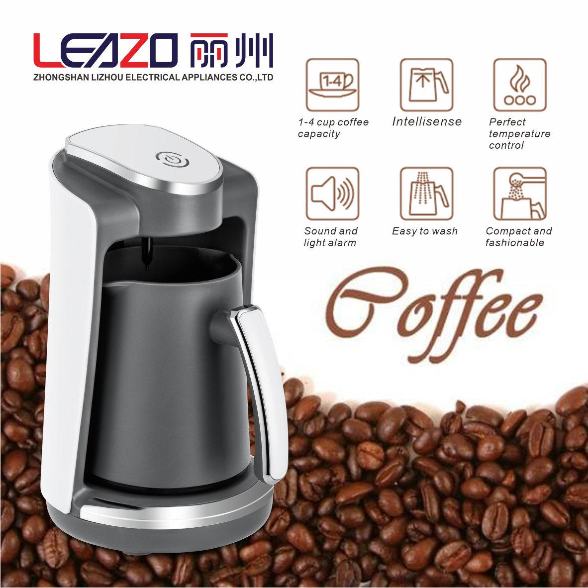 Leazo Customize Household Coffee Maker 250ML Kahve Makinesi Single Serve Turkish Electric Coffee Maker Machine