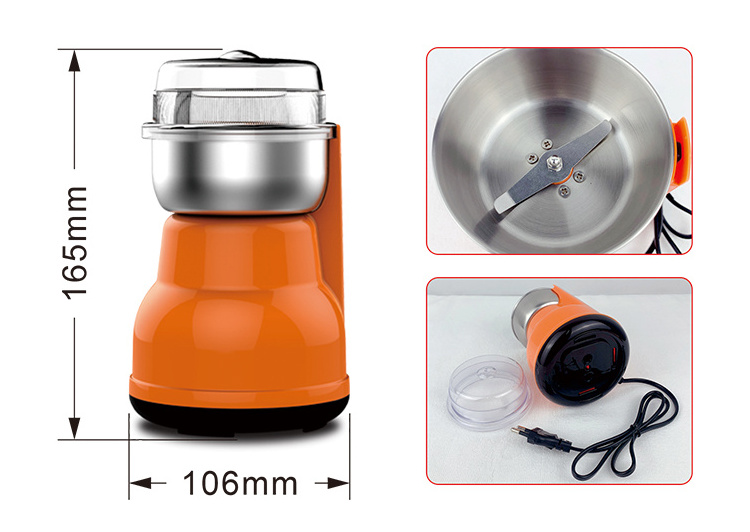 LEAZO Customized Wholesale Timing Knob Coarse Fine Safty Lock Mini Mill Bean Grinder Electric Coffee Grinder