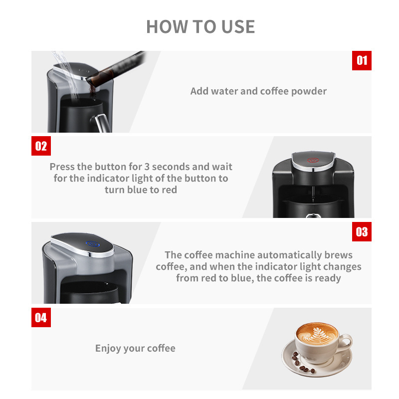 Leazo Customized Professional Office Electric Coffee Maker Single Serve Portable Turkish Coffee Maker Machine